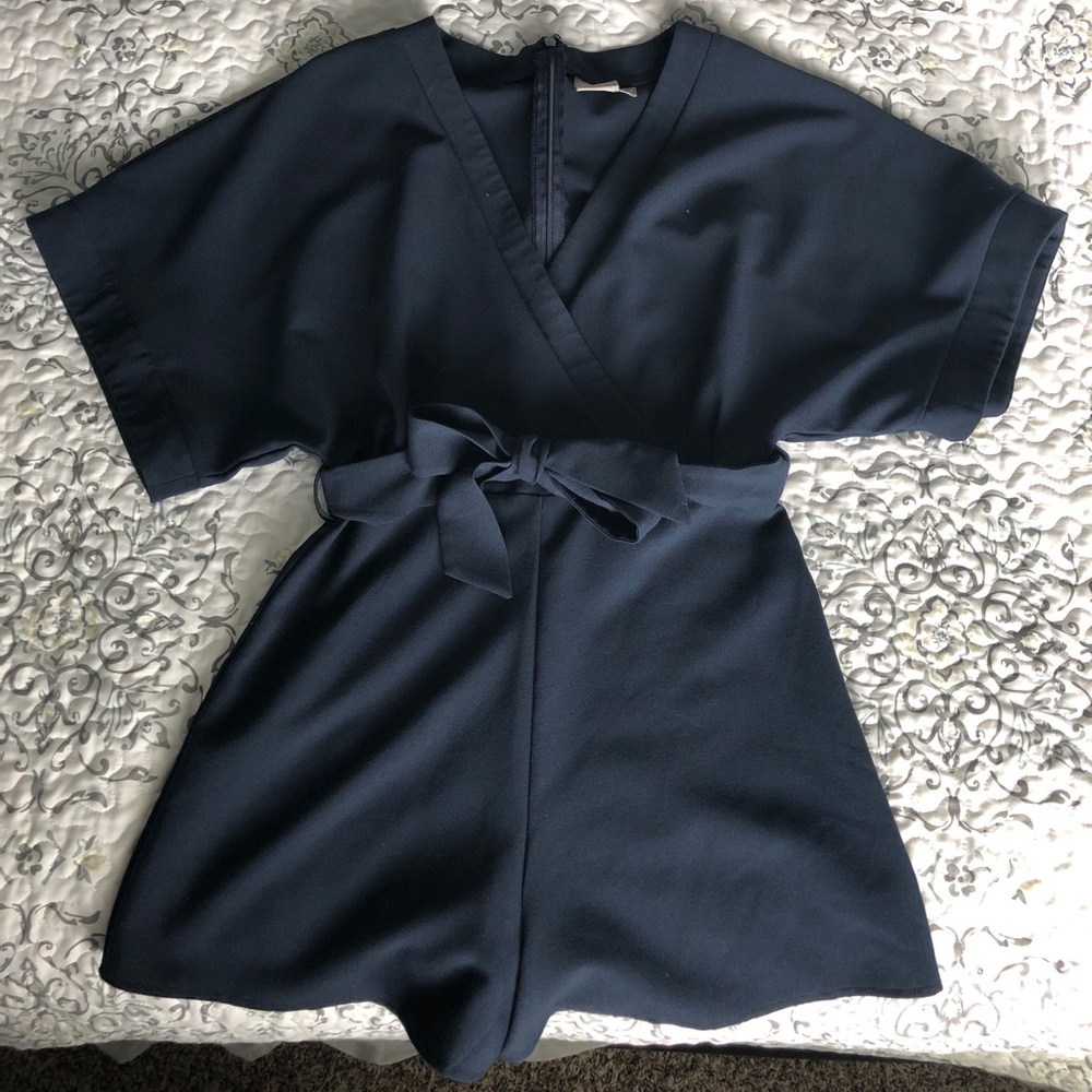 ASOS navy belted romper